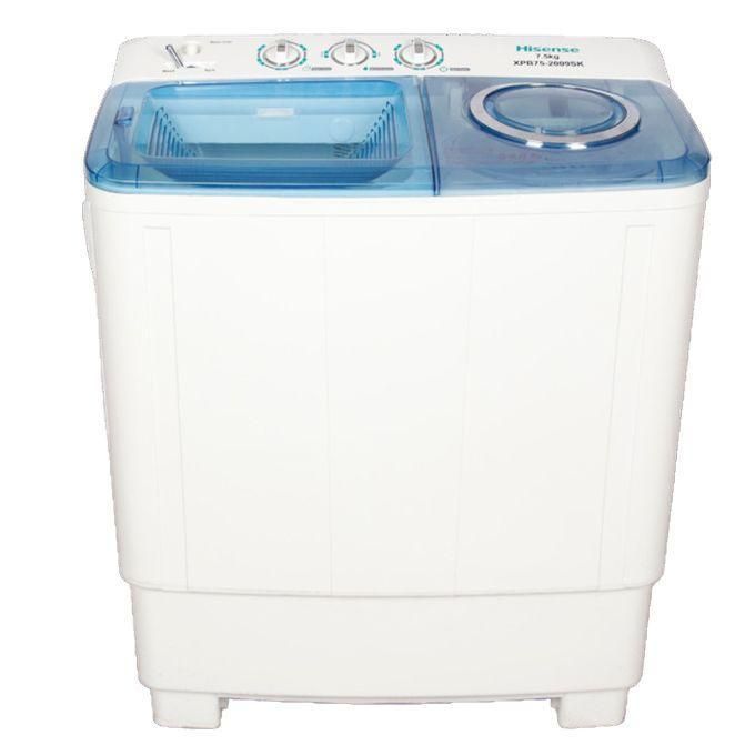 Hisense 7.5KG Twin Tub Washing Machine – Wash & Spin